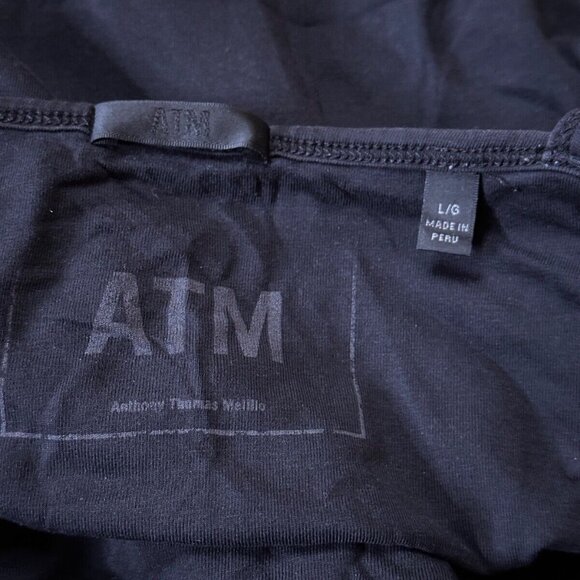 ATM Bodysuit Large Womens Black One Piece Spaghetti Strap Thong - Picture 6 of 7